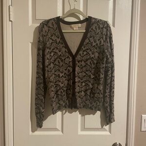 Michael Kors Brown Snake Print Cardigan